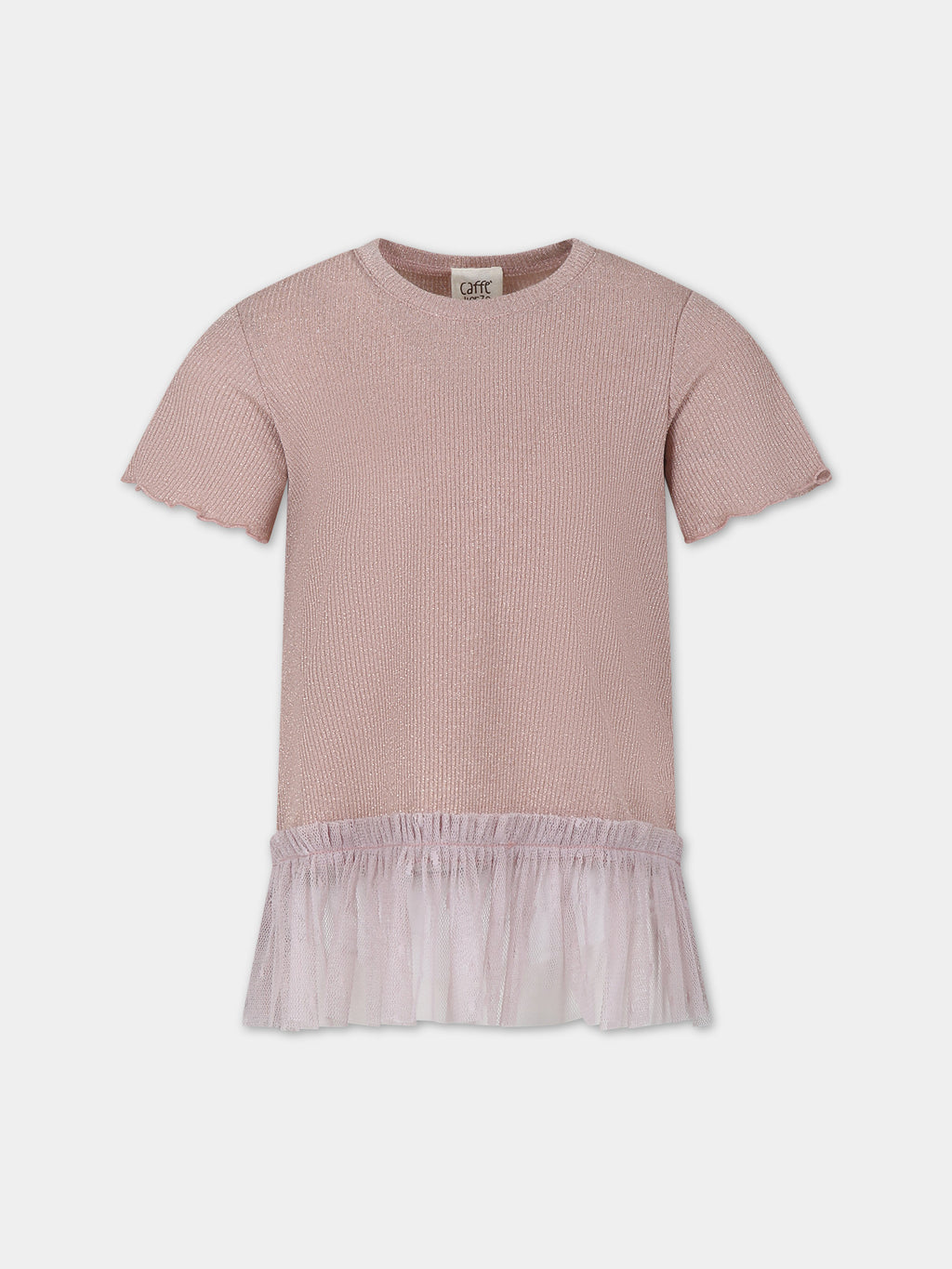 T-shirt rose pour fille avec tulle
